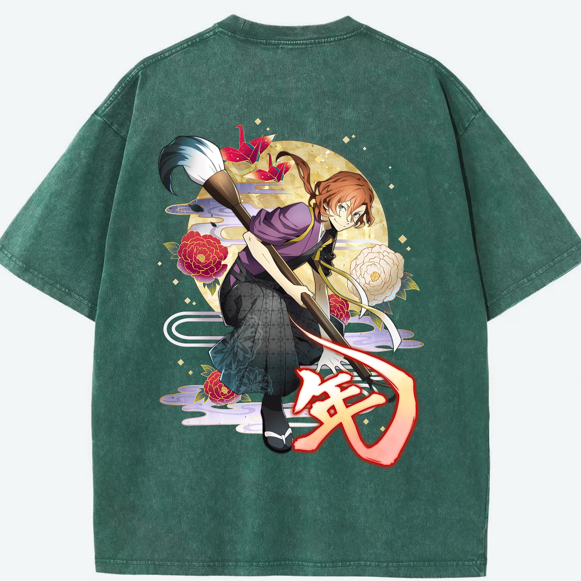 （画像用） 文豪ストレイドッグス Bungo Stray Dogs 綿100% ヴィンテージ風 半袖Tシャツ（背面プリント）